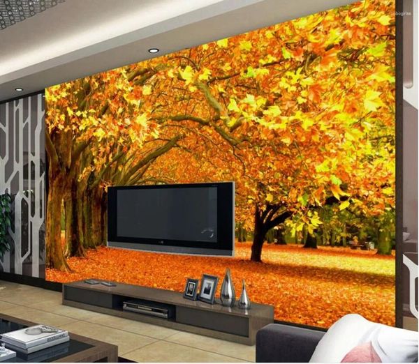 Fondos de pantalla Fondos de pantalla personalizados 3D Mural Wallpaper Auurn Forest Boss Paisey Room Landscape