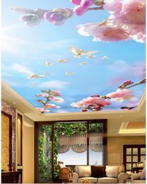 Fondos de pantalla Custom 3D Mural Wallpaper Hermoso Peach Sky Techo Paisaje Murales Techos Decoración del hogar