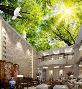 Fonds d'écran personnalisés 3d peint mural papier peinter européen plafond ciel arbre salon décoration maison