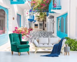 Fonds d'écran personnalisés Murale 3D Fond d'écran de la Grèce Santorin Love Sea Living Room Bedroom Papier Peint Po Paper Wall 1807825