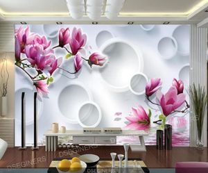 Fonds d'écran personnalisés 3D Mural Wallpaper Magnolia TV Télectricité Décoration de la maison de fleurs