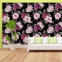 Wallpapers aangepaste 3D pioen bloemen muren achtergrond contact muurschilderingen voor woonkamers meisje schil en stok huis decors papel pared