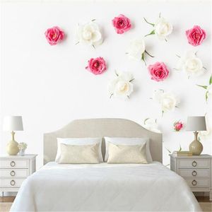 Fonds d'écran personnalisés 3D PO Flowers Modern Simple Wall Murals White Rose Floral Vintage Murs Vintage Papers pour chambre à coucher pour le salon