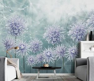 Fonds d'écran personnalisés 3D Po Mural Fleurs Papier peint pour chambre à coucher Salon sur la belle décoration