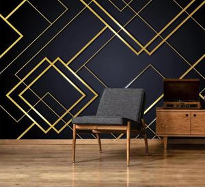 Wallpapers Custom 3d Po Wallpaper Golden Lines Creative Geometric Mural Slaapkamer Woonkamer Sofa TV Achtergrond Wall Papers Home DE9720976