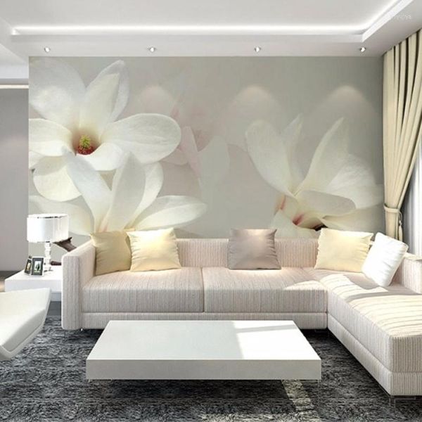 Fondos de pantalla personalizados 3D Po papel pintado paisaje para paredes Magnolia patrón Mural pintura dormitorio TV Fondo decoración del hogar revestimiento de paredes