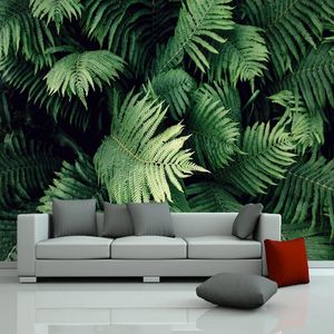Fonds d'écran personnalisés 3d po wallpaper tropical plante verte feuille murale salon chambre à coucher étanche fond vestiment