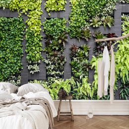 Fondos de pantalla Custom 3D Wall Mural Modern Green Plant Pastoral Wallpaper Sala de estar Dormitorio Arte Creativo Pintura Papel de Parede