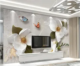 Wallpapers op maat 3D muurschilderingen behang Europese stijl retro bloem vlinder desktop voor woonkamer TV achtergrond muurschildering