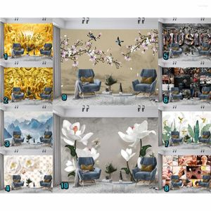 Papiers peints personnalisés 3D peintures murales papier peint Style chinois en relief décoration peinture salon salle à manger chambre fleur