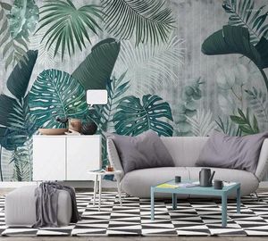 Wallpapers Custom 3D Muur Behang Tropische Plant Bladeren Voor Slaapkamer Woonkamer Papier Muurschildering TV Achtergrond 2024