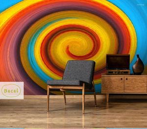 Wallpapers op maat 3d behang muurschildering moderne abstracte gekleurde streep kunst voor woonkamer bank tv achtergrond papel de parede