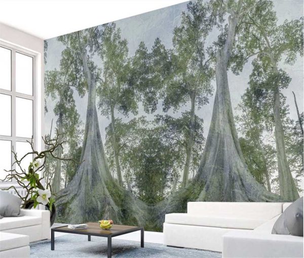 Fondos de pantalla Custom 3d Wallpaper Mural Nordic Personality Woods Forest Trees Fondo grande Papel de pared