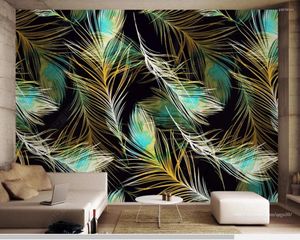 Wallpapers Custom Abstract Feather Modern 3D Wallpaper woonkamer tv muur slaapkamer papieren home decor bar barrestaurant muurschildering