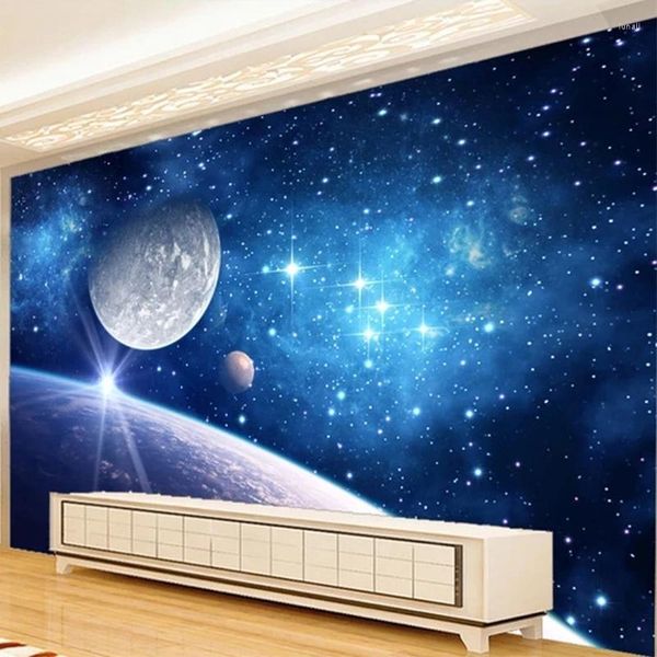 Fonds d'écran personnalisés toute taille 3D bel univers espace ciel étoilé peintures murales salon chambre d'enfant peinture murale