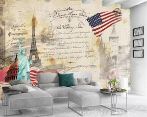 Wallpapers Custom Every Size 3D Wallpaper Simple Retro European Tower Standue HD Silk American Vintage