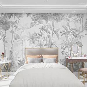 Wallpapers aangepast elke sizetropische bosbehang muurschilderingen voor slaapkamer achtergrond 3D muurstickers Home Decor