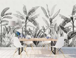 Fonds d'écran personnalisés Banana Plants Papier peint Mural Chambre Maison Décoration Bureau Cuisine Décor à la maison Autocollants Papier peint Salon