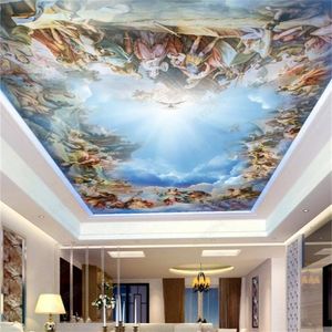 Fonds d'écran personnalisé bleu ciel et nuages blancs 3D plafond El salon chambre papier peint pour murs étanche 2022 fonds d'écran
