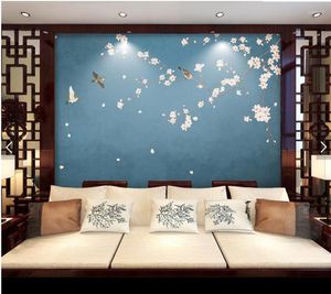 Wallpapers Custom Chinese behang Magnolia Bloemen en vogel muurschilderingen voor woonkamer slaapkamer tv achtergrond decoratief