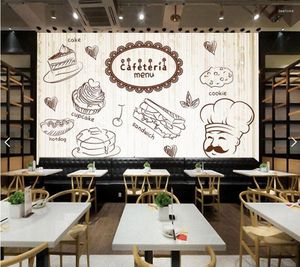Fonds d'écran personnalisé cuisine papier peint café fresque pour magasin bar restaurant gâteau fond décoration murale papel de parede