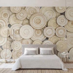 Fonds d'écran personnalisé grand papier peint moderne maison design 3D bois texture murale papier salon TV fond mur amélioration décorative