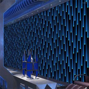 Fonds d'écran Personnalisé Lumineux KTV Bar Fond Papier Peint Boîte Chambre Outillage Mural Technologie Sens Étoilé Rouge Décor À La Maison 3D Autocollants