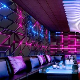 Wallpapers op maat moderne elektronische technologie Sense Geometrisch behang E-sports Internet Cafe Decoratie Achtergrond Bar KTV Wall Paper 3D