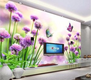 Wallpapers Custom Muurschildering 3d Po Behang Woonkamer Hd Lavendel Bloemen Home Decor Schilderen Muurschilderingen Voor Muren 3 D