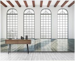Fonds d'écran personnalisé mural 3D papier peint moderne minimaliste espace étendu fenêtre réflexion décor à la maison po papier peint dans le salon