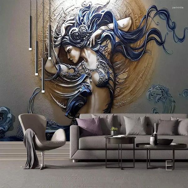 Fonds d'écran Papier peint mural personnalisé pour murs 3D stéréoscopique en relief mode art beauté chambre TV fond maison décoration murale peinture