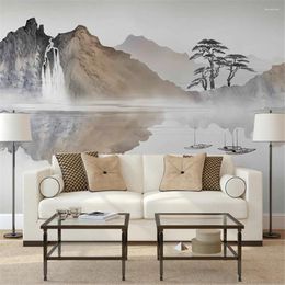 Fonds d'écran Custom Nordic Abstract Landscape Paper Paper Home Decor Carfa Stickers Salon Room TV FACT TISS