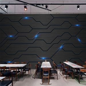 Wallpapers Custom P O Modern Simple Technology Sense Fashion Circuit Diagram Zwart Murals Restaurant KTV Bar Creative 220927