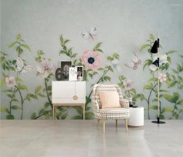Wallpapers op maat Papel De Parede 3DMurals behang woondecoratie groene plant bloem kunst muurschildering woonkamer eetkamer slaapkamer
