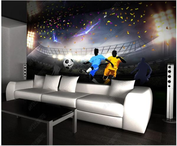 Fonds d'écran personnalisés Po 3D peintures murales sport moderne haute définition énorme terrain de football fond décoration murale peinture