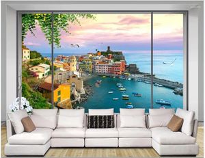 Wallpapers Custom Po 3d Murals Wallpaper For Walls Window City Landschap Achtergrond Wall Papers Living Room Decoratie