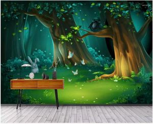 Fondos de pantalla Po 3d Room Papel de pared de la pared Fantasía Forestal Animal Fondo para niños Murales de fondo para 3 D