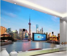 Wallpapers Custom Po 3d Behang Shanghai Oosterse Parel Van China Achtergrond Kamer Home Decor Muurschilderingen Voor Muren 3 D