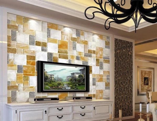 Fondos de pantalla Custom PO Murales Simple Parquet de mármol de alta definición para la decoración del hogar de la sala de estar