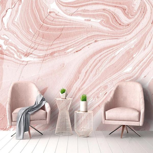 Fonds d'écran Personnalisé Po Rose Marbre Texture TV Fond Papier Peint Peintures Murales Moderne Salon Chambre Étanche Toile Peinture Papier Peint