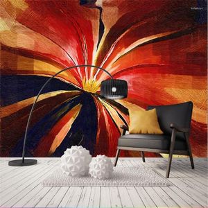 Wallpapers aangepaste po muur muurschilderingen meisjes slaapkamer decor modern abstract bloem behang Noordse aquarel schilderhuis