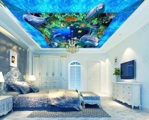 Wallpapers Custom Po Wall Paper 3D Driedimensionale Underwater World Plafond Wallpaper Woonkamer Slaapkamer KTV Bar