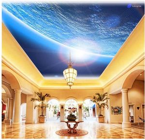 Wallpapers Custom Po Wallpaper 3d stereoscopische hemel plafond muurschilderingen voor woonkamer niet geweven