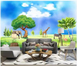 Wallpapers Custom Po Wallpaper for Walls 3 D Murals Cartoon woonkamer Slaapkamer Children's Tropical Rainforest Muur