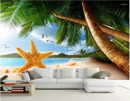 Wallpapers Custom Po Wallpaper for Walls 3 D Muurroland Starfish Tree SeaDaap Achtergrond Wall Decoratie schilderij Picture