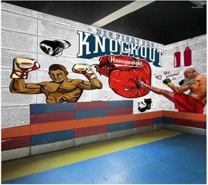 Wallpapers Custom Po Wallpaper for Walls 3 D Muurschilderingen Moderne retro bakstenen Wall Boxing Gym Mural Oefening Sport Achtergrond Papers