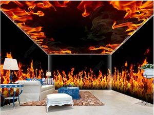 Wallpapers Custom Po Wallpaper for Walls 3D Mural Modern HD Burning Flame Decoratief schilderen Hele huis achtergrondmuur