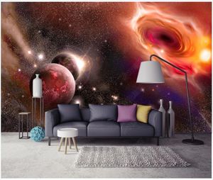 Fonds d'écran Personnalisé Po Papier Peint Pour Les Murs 3 D Peintures Murales Cool Belle Fantaisie Univers Ciel Étoilé Planète Voie Lactée TV Fond Papier Peint