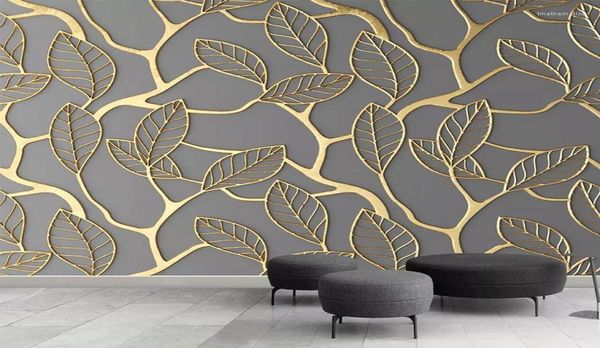 Fonds d'écran PO personnalisé PO Fond d'écran pour murs 3D Stéréoscopique Golden Tree Lave Salon TV Fond Mur Mural Paper Créatif 3D3540095