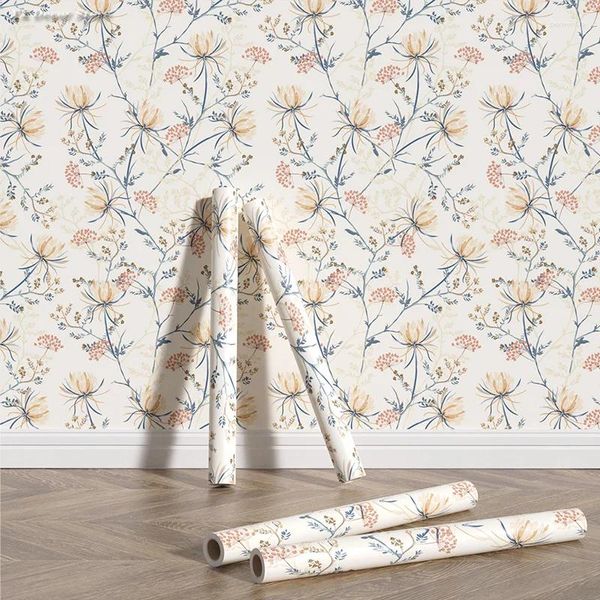 Fonds d'écran PVC Custom PVC Décoration murale amovible Peel and Stick Wallpaper Wall Floor Floral 3D Mural Durable Salon